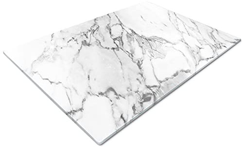 Glass Worktop Savers | Worktop Protectors Heat Resistant | Catering Chopping Boards | Over The Sink Chopping Board | Large Marble Effect Grey White