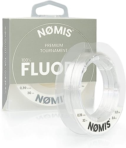 NØMIS Fluorocarbon Vorfachschnur | Ø 0,18-1,00 mm | 100% Fluorocarbon Angelschnur | Hohe Tragkraft | Perfekt als Fluorocarbon Vorfach für Barsch, Zander, Hecht oder Forelle
