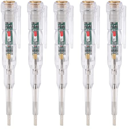 5pcs Stylo Testeur de Tension, Tournevis Testeur de Tension Inductif Transparent Multifonctionnel Léger Tournevis de Tension de Contact Électrique pour Test de Circuit