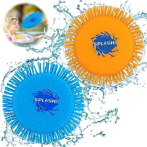 Meanju Wasser Frisbee, 2 Stück Wasserfrisby Soft, Wasser-Wurfscheibe aus Schaumstoff und Silikon, Durchmesser 17cm, Wasserspielzeug in Knalligen Farben, Sommer Spaß (Die Farbe ist zufällig)