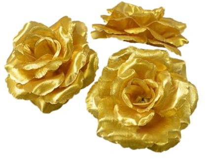 Wambere 20 Stück Künstliche Blumen Rosen,Kunstblumen Rose Blumenköpfe Fake für Hochzeit Party Valentine's Day Nach Hause Halloween Vase Tischdeko Thanksgiving Zuhause Dekoration,Gold
