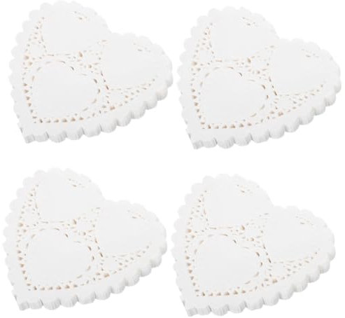 BESTonZON 1200pezzi Tovagliette Di Carta Forma Di Cuore Decorazioni Eleganti Per Torte e Dessert Per Matrimoni e Feste