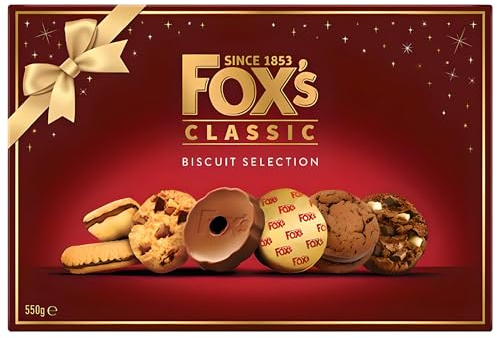 Fox's Classic Biscuit Selection 550g Gift Box: Assorted Cookies for Xmas Treats and Present