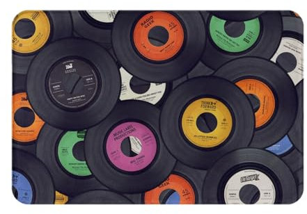 GrAtka Zerbino da esterno, Zerbini antiscivolo per ingresso interno, Tappetino per patio esterno 40x60 cm, Album musicale con dischi in vinile