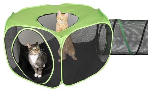 Kitty City Outdoor Catio Mega Kit für Katzen, Ersatzteile und 10' Tunnel
