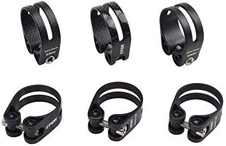 Sattelklemme 1 stücke Super Licht Carbon Fahrrad Sattelklemme 31,8mm 34,9mm Carbon Faser MTB Mountainbike Sattelstütze Klemmen Titan/edelstahl Bolzen Sattelkloben (Color : Titanium-34.9 3K M)