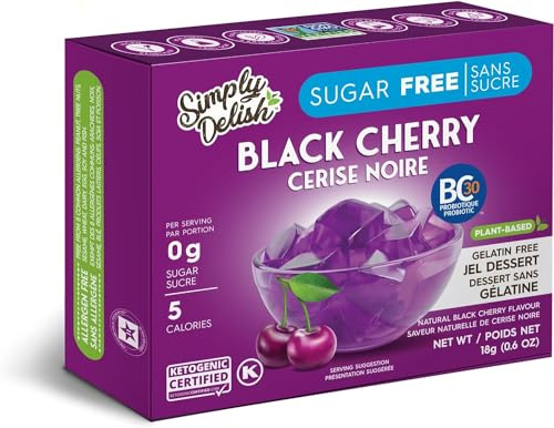 Simply Delish - Cereza de grosella negra natural, 24 x 18 g