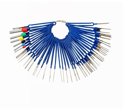 41 Stück Terminal Entfernung Auspinwerkzeug, Auspinnwerkzeug Kfz Set, Werkzeug zum Entfernen von Kabelsteckern, Auto Kabel Stecker Ausbau Werkzeug, Demontagestift für Flache runde Steckerkontakte