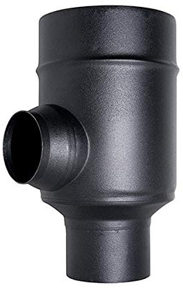 Élément diviseur de conduit de fumée tubulaire coaxial noir D. 80/125 CE en acier 316 pour poêle à pellets Made in Italy UNI 1856/2