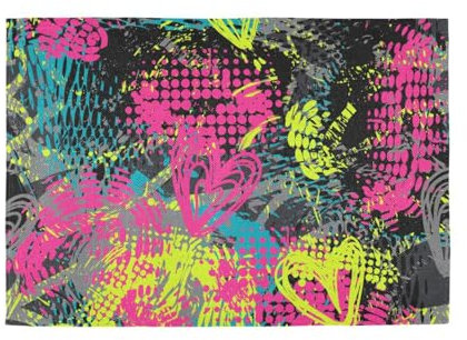Tovagliette colorate alla moda personalizzate con graffiti per bambini per tavolo da pranzo tovagliette reversibili trapuntate lavabili in lavatrice tovagliette sottopiatto tappetino in PVC Set di 6
