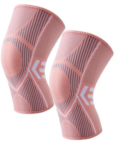 CHUNXVLI Knee Support Brace Pink Sports Knee Pads, Non-slip, Fitness Tights, Knee Protectors, Cycling Knee Pads, Breathable, Running Knee Brace Knee Pad(L)