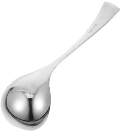 iplusmile 2pcs Mini Stainless Steel Spoons Small Serving Spoon Ladle for Soup Gravy Sauce Kitchen