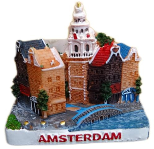 Souvenir Magnet Holland Amsterdam Grachten 5,5 x 5 cm Maritim Kühlschrankmagnet Deko GMTX 6803