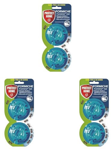 Protect Home Forminix Box, Veleno per Formiche in Gel Box Pronto Uso Efficace, Elimina il Nido in breve tempo Ideale per Ambienti Interni ed Esterni 2 Box (Confezione da 3)