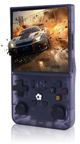 R36MAX Retro Handhållen Spelkonsol, Stöder 30 Emulatorer, 4 Tum 720x720 Skärm, Bärbar öppen Källkod Linux System Videospelkonsol, 4000mAh (128 g)