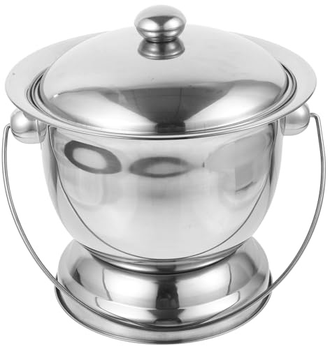 WOFASHPURET Pot De Chambre Portable Inox Avec Couvercle Hygiénique Et Compact Urinoir Unisexe Pour Personnes Âgées Et Déplacements