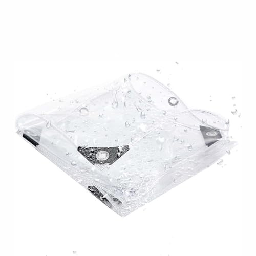 Gruytoie Telone Trasparente, Telo Impermeabile Pesante Trasparente, telone Impermeabile Trasparente con Occhielli e Bordi rinforzati, telone Isolante Pesante PVC