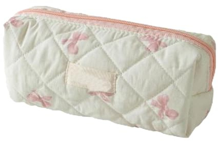 Generisch Federmäppchen Mit Schleife, Mäppchen Aesthetic Federmappe, Schleife Federmäppchen, Pencil Case, with Zipper, Etui Schule Geeignet Für Schreibwaren Pencil Case Für Mädchen (A)