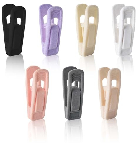 Lot de 35 Pince a Linge, 7 Couleurs Clips de Cintre en Velours, Clips Antiglissantes Multicolores en Plastique pour Serviettes Underwears Vêtements Chaussettes Photoes Carte de Vœux