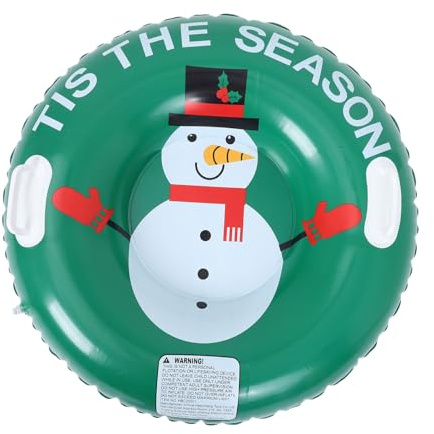 CORHAD Inflatable Snowman Sled Tube Heavy Duty Thickened Snow Tube with Handles for Adults Outdoor Winter Sledding Cold Weather Play