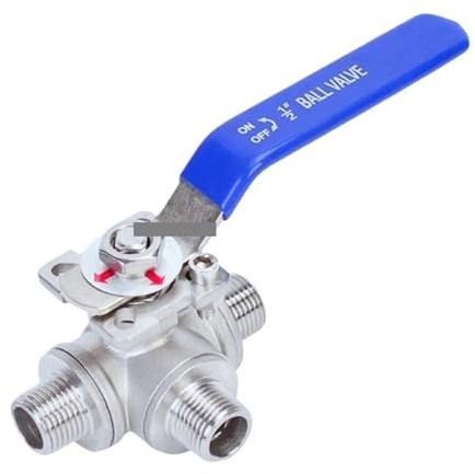 3/4 BSP Male Thread 3 Way Ball Valve Stainless Steel 304 Valve Handle Ball Valves L Port