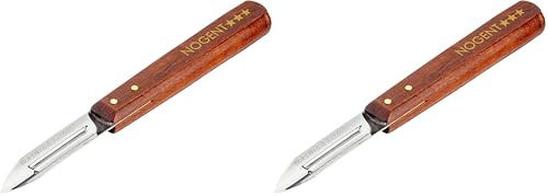 Nogent 3 Etoiles 01210B Eplucheur Acier inoxydable Classic Bois, Merisier (Lot de 2)