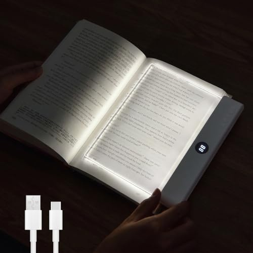 Lafisun Smart LED Buchlampe & Leselampe Buch, 3 Farben & Timer, Multifunktionale Leselampe als Nachttischlampe & Nachtlicht, Wiederaufladbar, Flaches Buch Lampen Leselicht fürs Bett