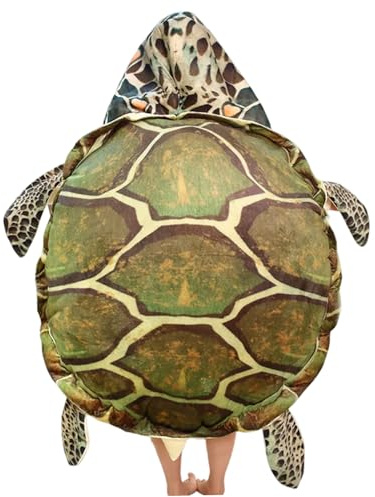 SMELEYOU Giant Wearable Turtle Shells Pillow - Cute Sea Turtle Costume for Kids & Adults, Soft Plush Crawl-In Hideaway for Relaxation & Play, 100CM
