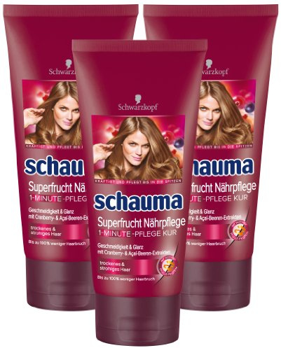 Schwarzkopf Schauma 1-Minute-Pflege Kur Superfrucht Nährpflege , 3er Pack (3 x 200 ml)