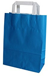 PGV Papiertragetaschen mit Flachhenkel 32 + 12 x 40 cm (50 Stück, BLAU)