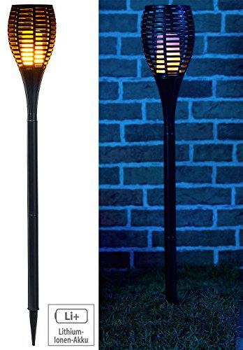 Luminea Giardino e Giardinaggio - GUIDATO Torcia: Torcia LED da Giardino, Fiamme realistiche, Batteria da 2.200 mAh, IP44 (Artificiale Fuoco Giardino, Artificiale Fuoco, Torce Realistico sfarfallio)
