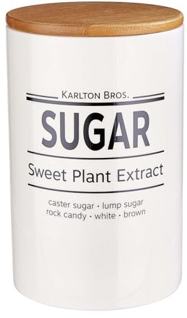 BUTLERS Zuckerdose 1,1l Porzellan - KARLTON BROS. - | Farbe Weiß - 1,1 l - Zuckerbehälter für Zucker & Süßstoff - Vorratsdose zur Frischhaltung - Skandinavisches Design
