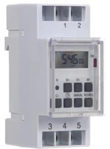 Perel Minuteur hebdomadaire, numérique, montage sur rail DIN, 230 V, 16 A, 3600 W, pour usage intérieur, blanc