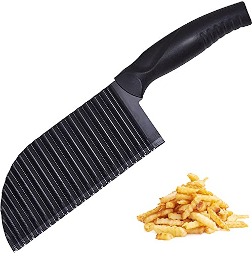 Wellenmesser aus Edelstahl, Wellenmesser Riffelmesser, Kartoffelschneider Messer, Kinder Wellenmesser, Hand Kartoffel Crinkle Cutter, Pommes Schneider, für Gemüse, Karotten, Zwiebeln, Obst