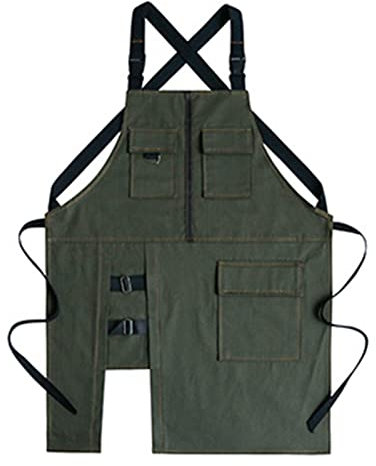 Arbeitsschürze Herren, Robuste Werkzeug Schürze für Männer, Arbeitsschürze mit Werkzeugtaschen für Küche, Garten, Keramik, Werkstatt, Garage und mehr (Color : Green, Size : XL)