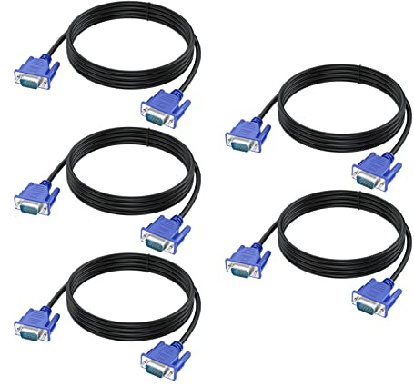 Cavo VGA maschio a maschio 1080P HD VGA cavo 5 pezzi (5, 6 piedi)