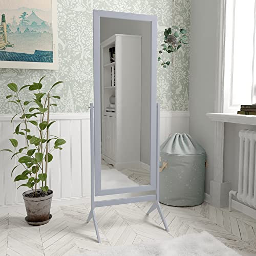Vida Designs Nishano specchio rettangolare a figura intera free standing in legno Cheval girevole per camera da letto corridoio comò grigio