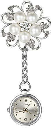 Avaner Krankenschwesteruhr Specht Eule Pflegeruhr Analog Quarzwerk FOB Pulsuhr Ansteckuhr Pfau Schmetterling Elefant Schwesternuhren mit Pin/Clip Set Arzt Doktor Medical Taschenuhr