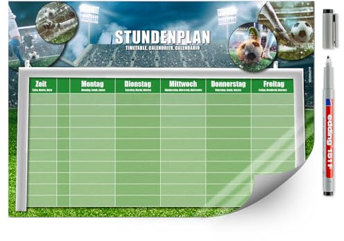 younikat Stundenplan abwischbar selbstklebend Fußball - DIN A4 - dv1145