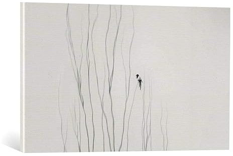 kunst für alle Leinwandbild: Shan Jiang Winter-Moment - hochwertiger Druck, Leinwand auf Keilrahmen, Bild fertig zum Aufhängen, 85x50 cm