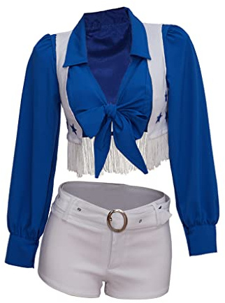 MyheroCos Women's Field Star Sexy Cheerleader Costume High School Girls Cheerleading Uniform Sports Team Two Piece Set (XS)