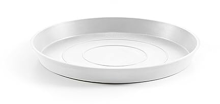 Ecopots, sottovaso per vaso di fiori Amsterdam, bianco chiaro - diametro esterno Ø 21 cm/interno Ø 18 cm, rotondo, grande - sottovaso per vaso da piante in plastica riciclata - sottovaso per interni