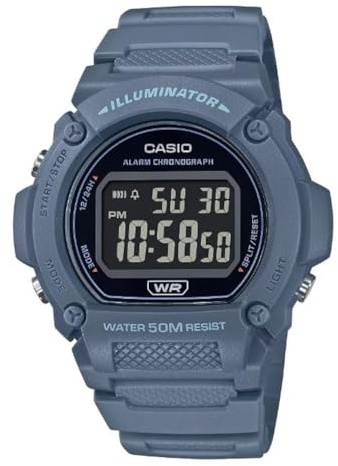 Casio W219H Series | Men’s Digital Watch | 50M WR | LED Illuminator | 100 SEC Chronograph | 1/100 SEC Stopwatch | Daily Alarm | Hourly Time Signal | Auto Calendar | 7 Year Battery