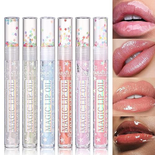Petansy Shimmery Glitter Lip Gloss 6 Colors Liquid Lipstick Set Plumping Lip Oil | Syrupy gloss | Long Lasting | Moisturizing| High Shine | Lip Glow Set (A)