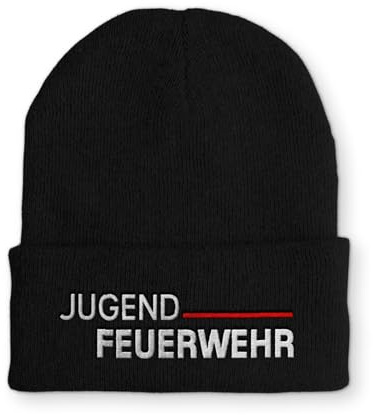 tshirtladen Spruchmütze Strickmütze Jugend Feuerwehr Mütze Wintermütze lustige Beanie mit Stick