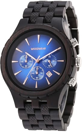 woodwear Herrenuhr Holzarmbanduhr Watch Nachtblau Lagunentraum Morgenröte