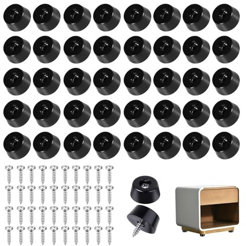Gummifüße Schraubbar, 40 Stück Gummifüße Schneidebretter, 22x18x10mm Gummipuffer mit Schrauben Möbelbeine Rund Möbelfüße für Möbel zum Schutz von Möbeln vor Feuchtigkeit und Bodenkratzern