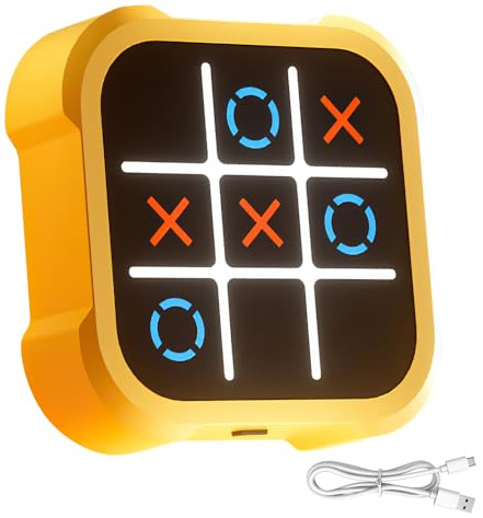 Dhqkqg Tic Tac Toe Spiel, Tragbare 3 In 1 Puzzlespielkonsole, Elektronisches Tic Tac Toe Spiel, Tragbare Puzzle Spielekonsole Reise Puzzle Spielekonsole, Klassisches Fingerspitzen Spielzeug Brettspiel