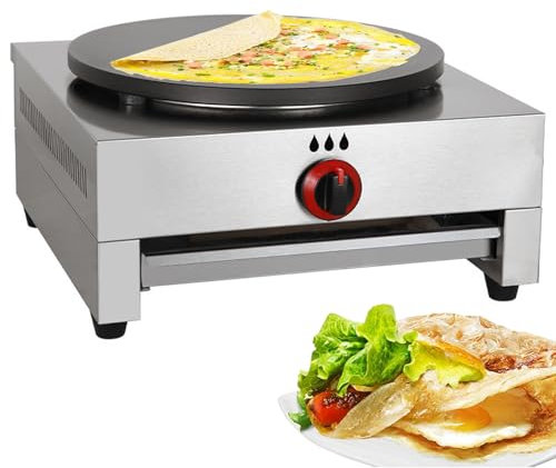 Sartén y plancha para hacer crepes, plancha y crepera de 16 pulgadas con control de temperatura ajustable, máquina para hacer crepes antiadherente para panqueques, tortillas y quesadillas
