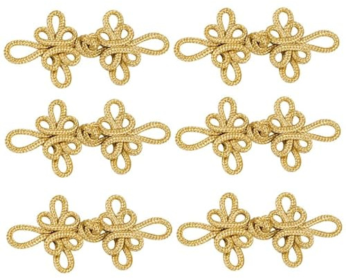 Hohopeti 6 Paare Chinesische Knoten Knöpfe Nähen Zubehör Retro Buckle Für Cheongsam Han Kleidung Traditionelle Bekleidungsbefestigung